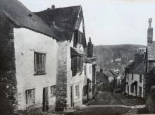 Thatched house in a street